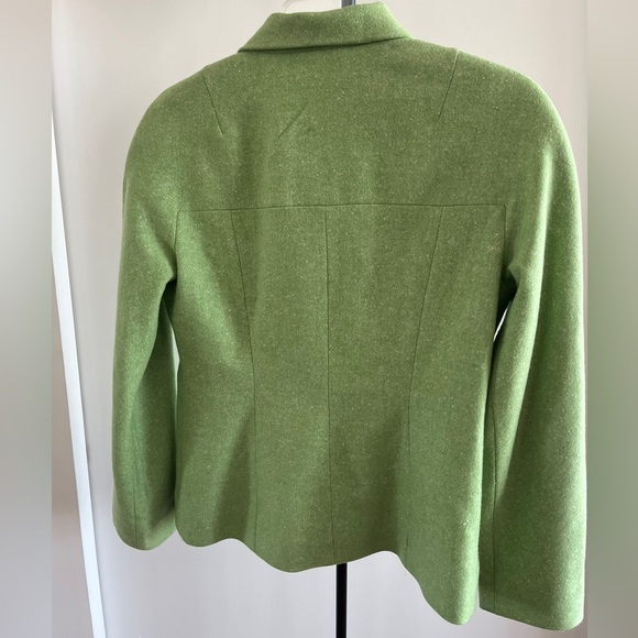 Precis Petite Designer Blazer Career Collared Jacket Women's Wool Green 10P / 8P - Picture 5 of 10